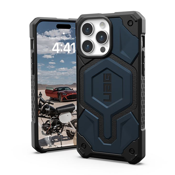 

Чехол UAG Monarch Pro MagSafe для iPhone 15 Pro синий (Mallard) (114221115555), Monarch Pro MagSafe Case