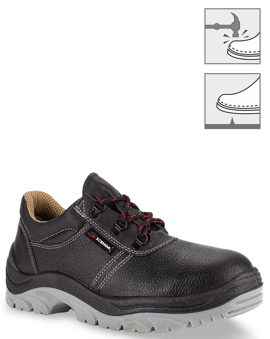 

Полуботинки рабочие мужские Scenda БОТ21321СТ.22 черный/красный 43 RU, БОТ21321СТ.22