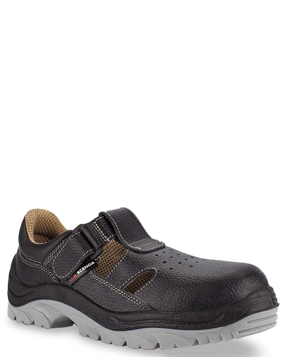 Полуботинки рабочие мужские Scenda БОТ21531СТ.22 черный/коричневый 38 RU