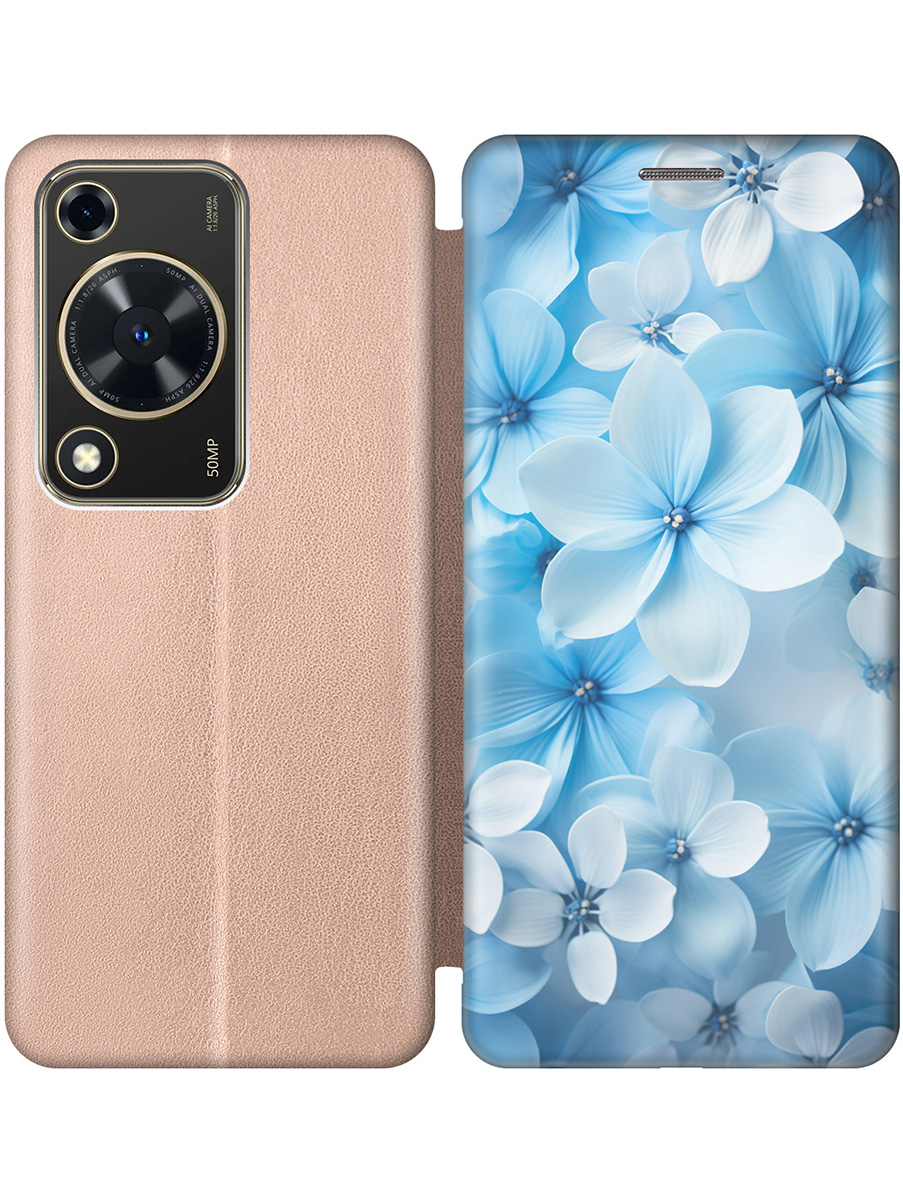 

Чехол-книжка на Huawei nova Y72 с принтом "Бело-голубые цветы" золотой, Золотистый;голубой;белый, 785977822