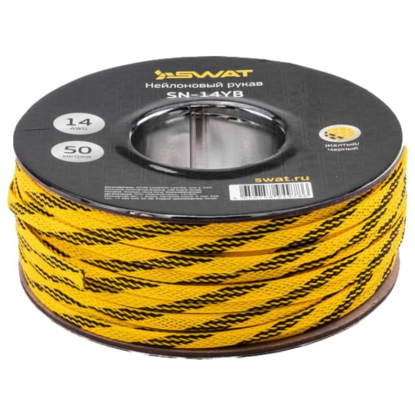 фото Incar нейлоновая защитная оболочка (змейка) для кабеля 0ga, черно-желтый, 50м swat sn-0by incar (intro)