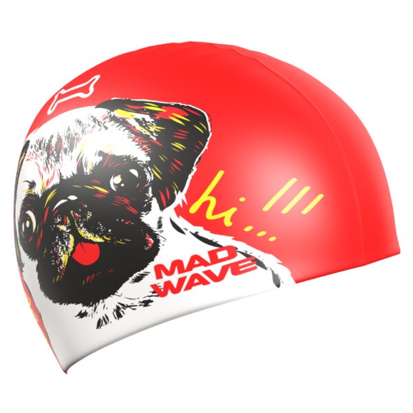 

Шапочка для плавания Mad Wave DoCat красный