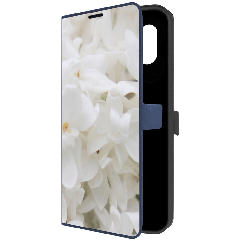 

Чехол-книжка Krutoff Eco Book для Samsung Galaxy A04e (A042) Белые лилии (синий)