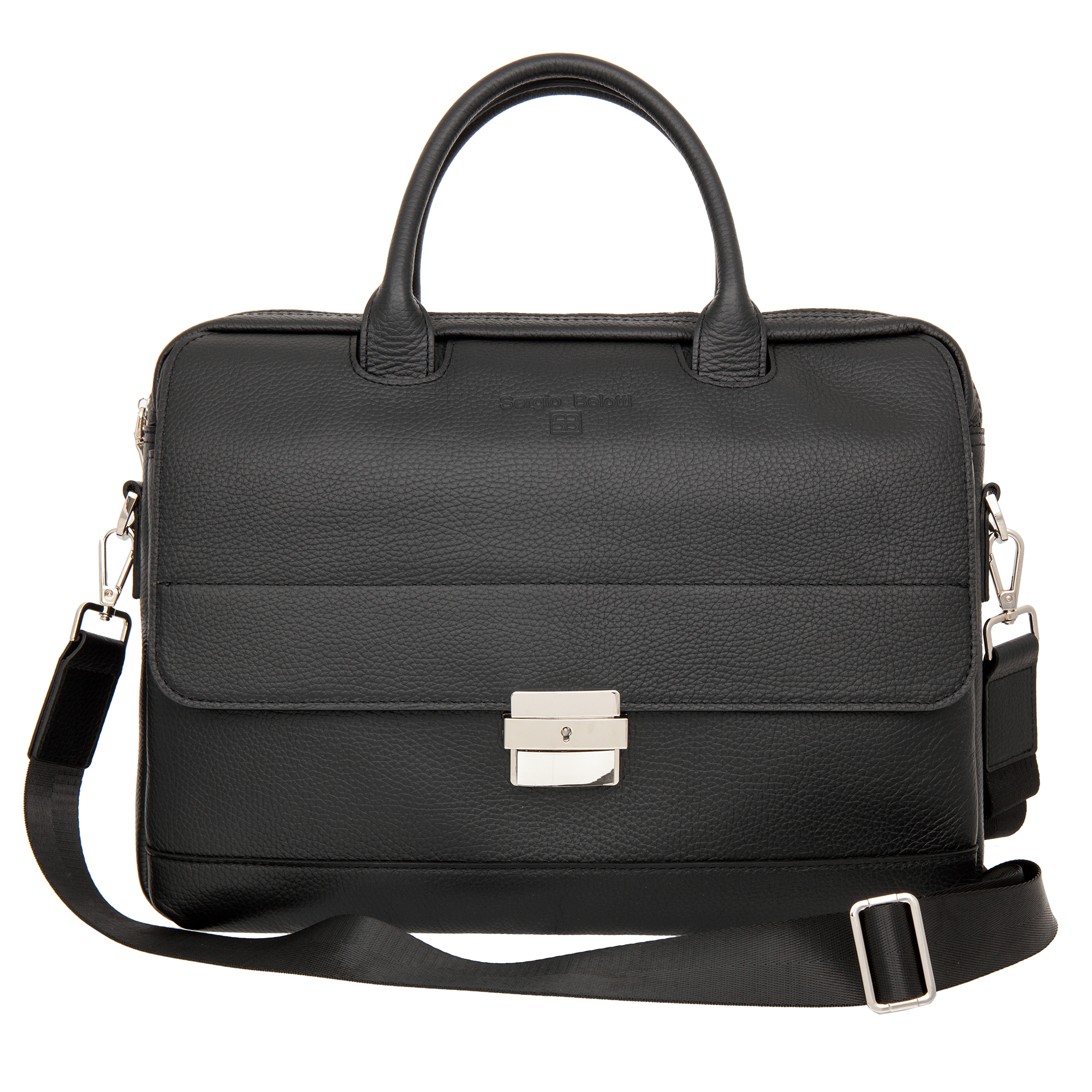 

Портфель мужской Sergio Belotti 7053 napoli black, Черный, 7053