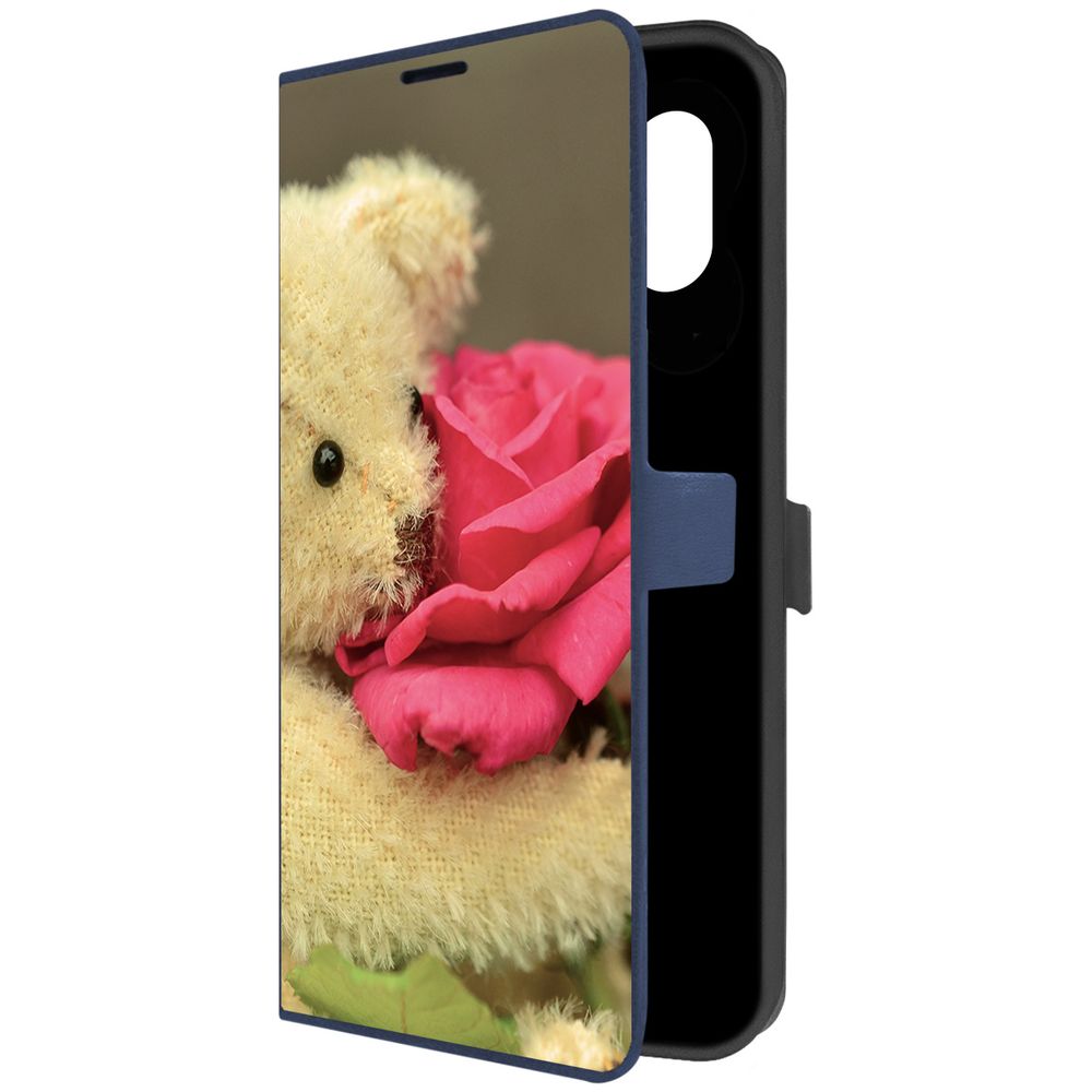 

Чехол-книжка Krutoff Eco Book для Samsung Galaxy A04e (A042) Медвежонок с розой (синий)