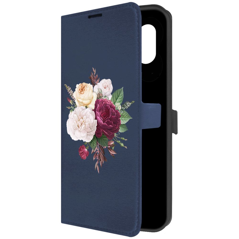 

Чехол-книжка Krutoff Eco Book для Samsung Galaxy A04e (A042) Цветочная композиция (синий)