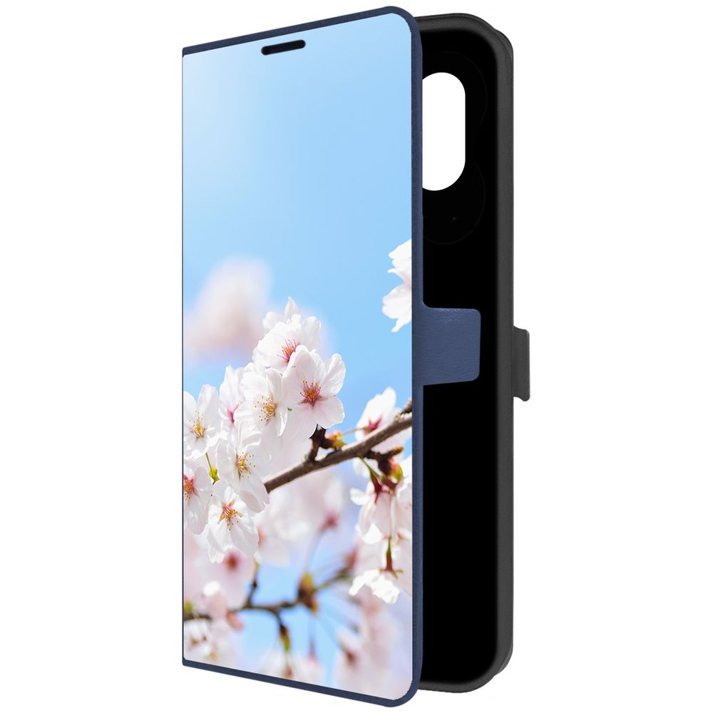Чехол-книжка Krutoff Eco Book для Samsung Galaxy A04e (A042) Цветение (синий)