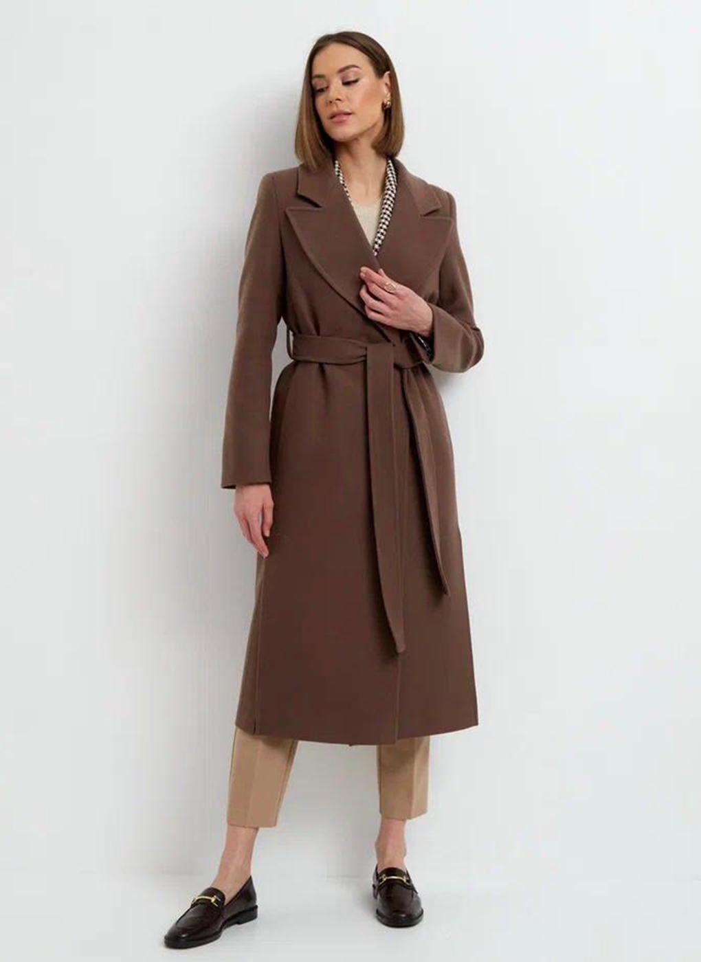 Пальто женское Giulia Rosetti 60198 коричневое 46 RU
