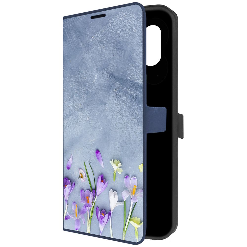 

Чехол-книжка Krutoff Eco Book для Samsung Galaxy A04e (A042) Цветочное настроение (синий)
