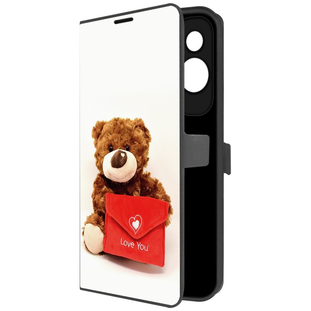 

Чехол-книжка Krutoff Eco Book для Honor X50i Медвежонок тебя любит (черный)
