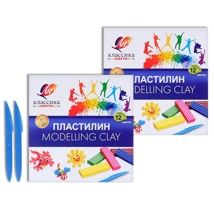 

Набор Луч "Классика" пластилин 12 цветов 240г, 2 шт