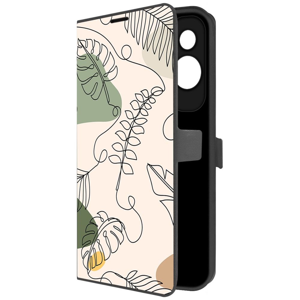 

Чехол-книжка Krutoff Eco Book для Honor X50i Линия весны (черный)