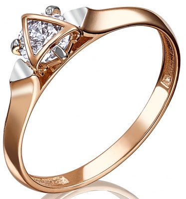 

Кольцо из красного золота с фианитом р. 19 PLATINA jewelry 01-5104-00-501-1110-38, 01-5104-00-501-1110-38