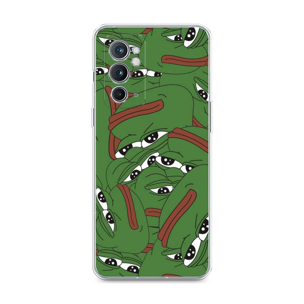 

Чехол Awog на OnePlus 9RT / ВанПлас 9RT "Печальный frog", Зеленый;белый, 152050-9