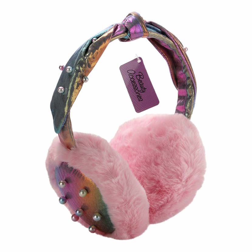

Наушники для девочки Beauty Accessories с жемчужинами розовые, Розовый
