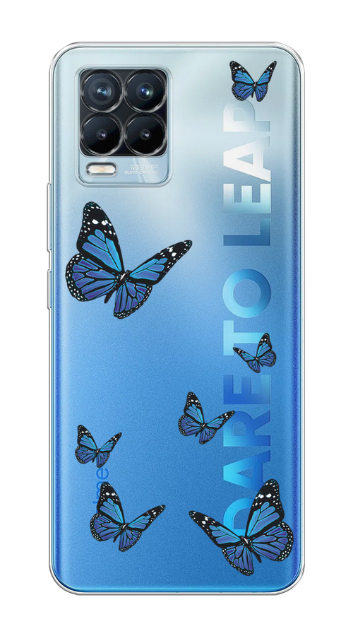 

Чехол на Oppo Realme 8/8 Pro "Blue butterflies", Синий;черный, 255450-1