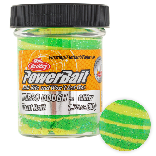 Паста Berkley Powerbait SELECT GLITTER TURBO DOUGH SPRING GREEN/YELLOW