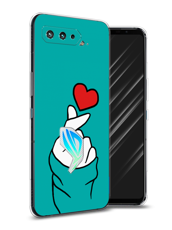 

Чехол Awog на Asus ROG Phone 5 "Маленькое сердечко", Голубой;белый;красный, 44250-7