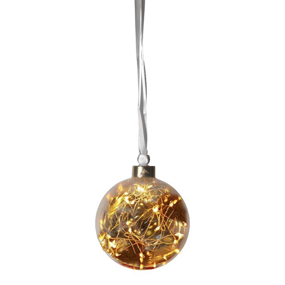 фото Гирлянда-шар glow star диаметр 10 см 15 led ламп на батарейках таймер бронзовый star trading