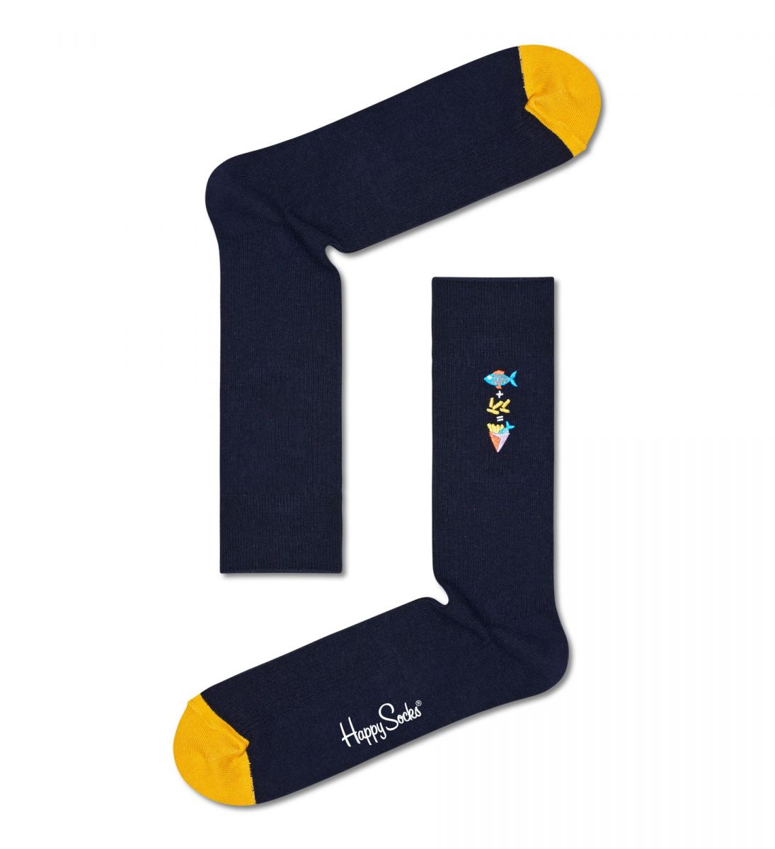 

Носки унисекс Ribbed Embroidery Fish n Chips Sock, REFNC01