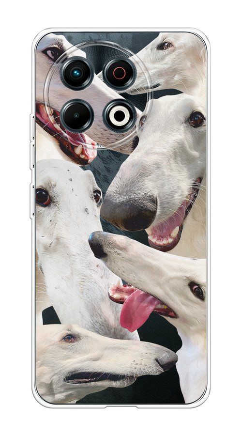 

Чехол на Tecno Spark 30 Pro "Собака с длинным носом", Белый;бежевый;розовый, 309850-1
