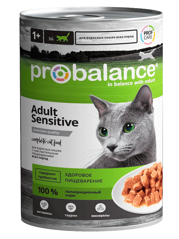 Консервы для кошек Probalance Sensitive,  при чувствительном пищеварении, 6 шт по 415 г