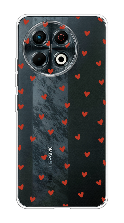 

Чехол на Tecno Spark 30 Pro "Red hearts", Красный;прозрачный, 309850-1