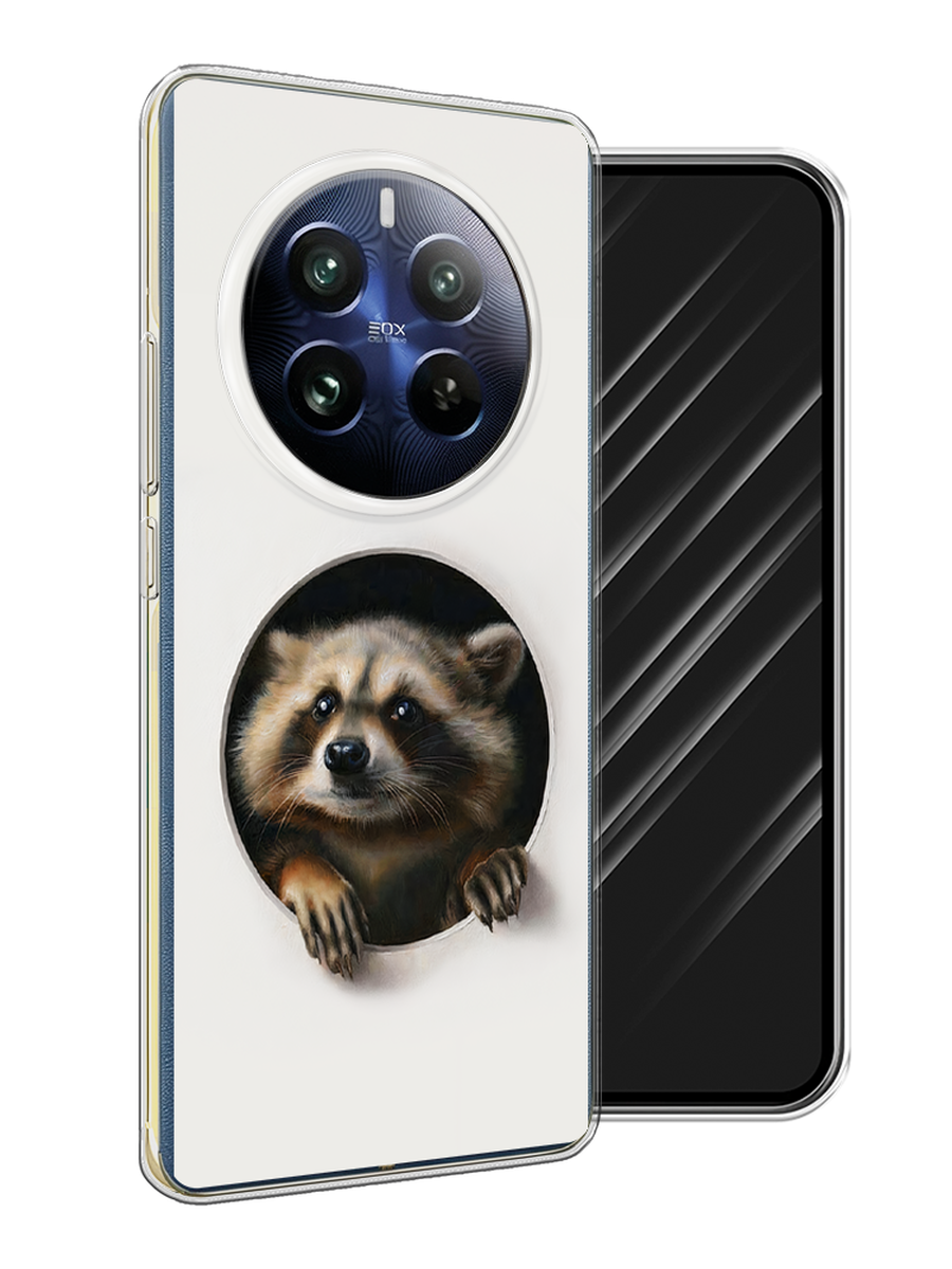 

Чехол Awog на Realme 12 Pro "Любопытный енот", Коричневый;черный;белый, 2516150-1