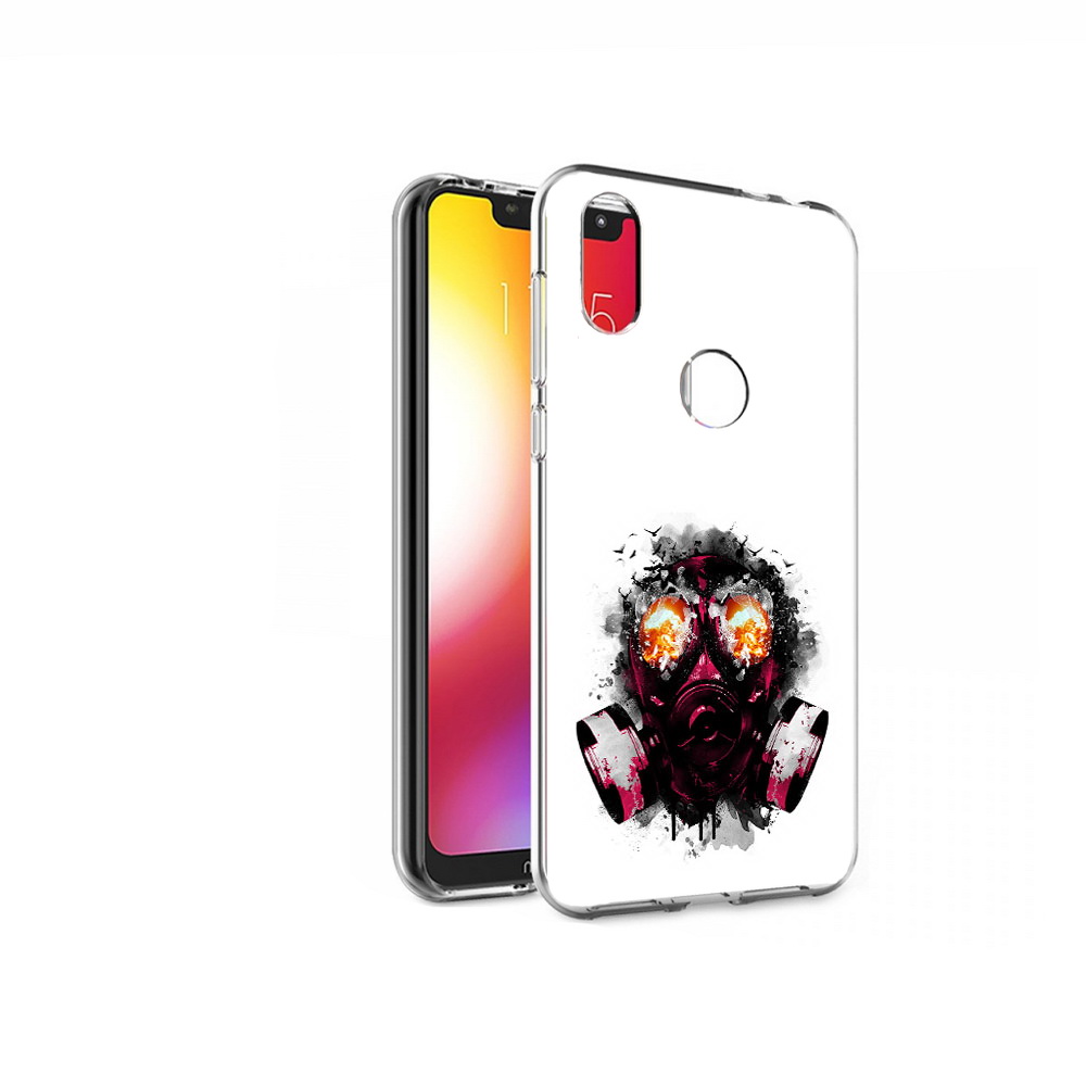 

Чехол MyPads Tocco для Motorola One красный противогаз (PT126881.369.412), Прозрачный, Tocco