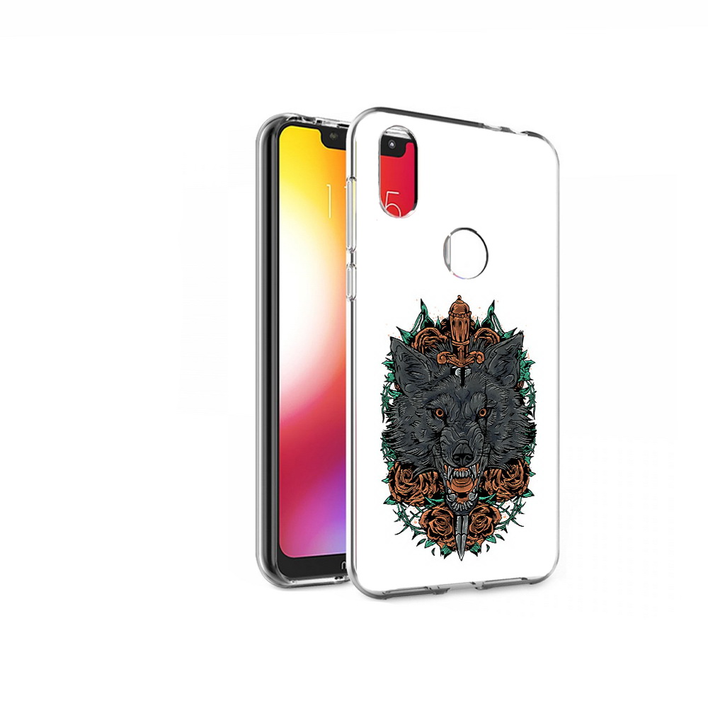 

Чехол MyPads Tocco для Motorola One красивый злой волк (PT126881.369.409), Прозрачный, Tocco