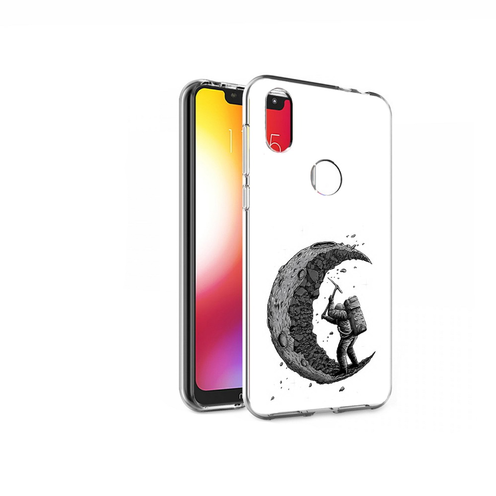 

Чехол MyPads Tocco для Motorola One камненная луна (PT126881.369.384), Прозрачный, Tocco