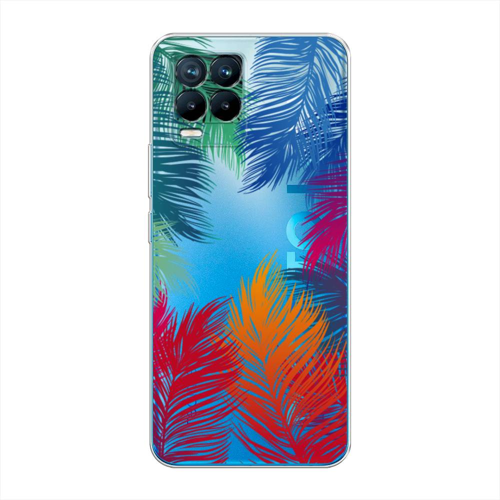 фото Силиконовый чехол "рамка из перьев" на realme 8 pro awog