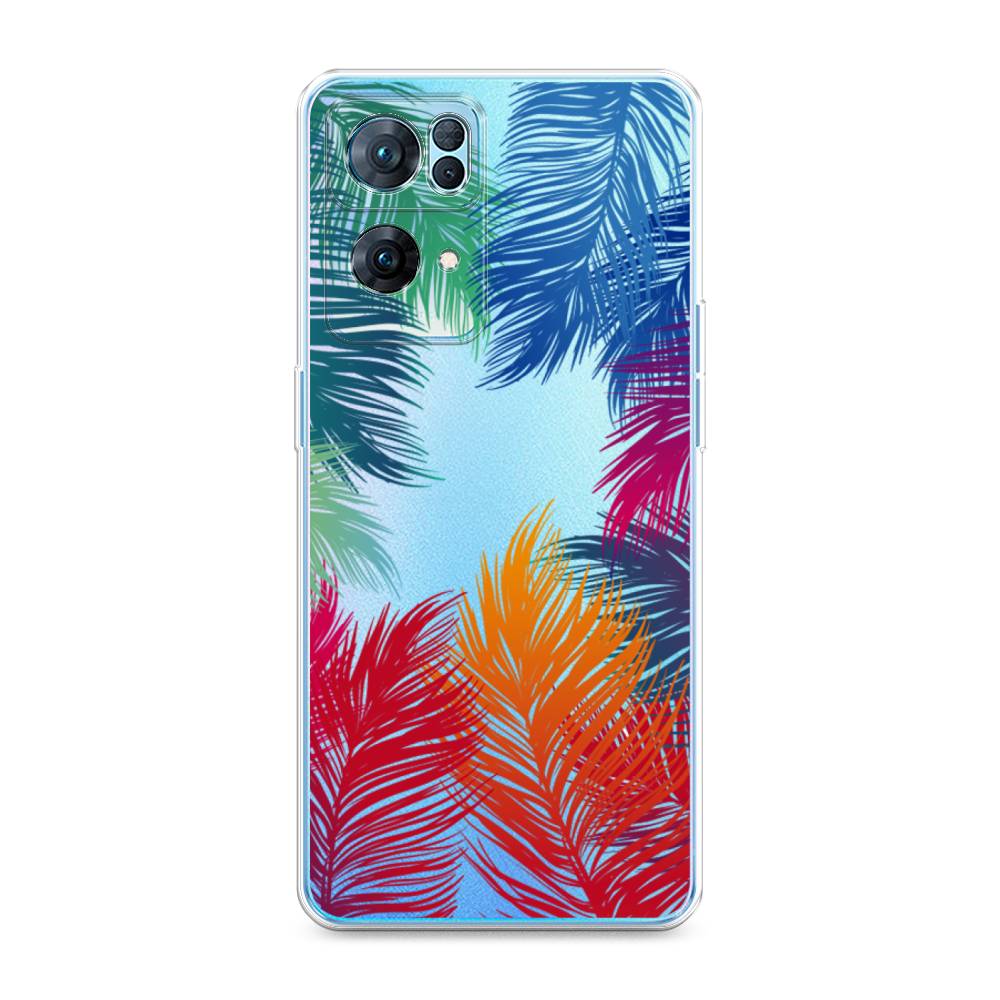 фото Силиконовый чехол "рамка из перьев" на oppo reno 7 pro awog
