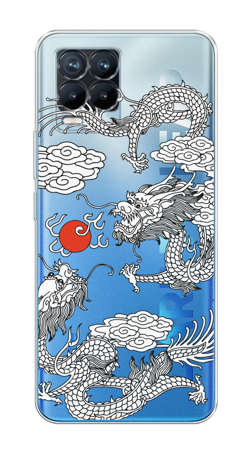 

Чехол на Oppo Realme 8/8 Pro "Драконы с ножом", Прозрачный;черный;белый, 255450-1