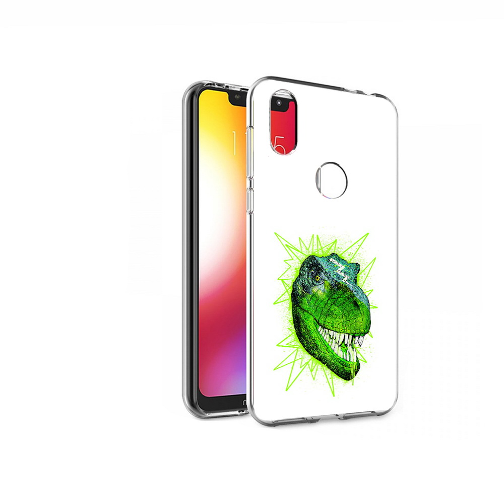 

Чехол MyPads Tocco для Motorola One зеленый динозавр (PT126881.369.358), Прозрачный, Tocco