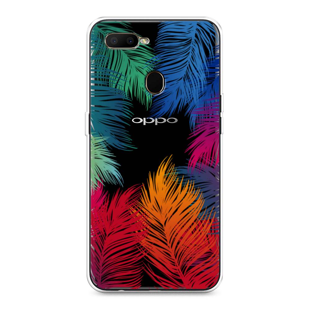 фото Силиконовый чехол "рамка из перьев" на oppo a5s awog