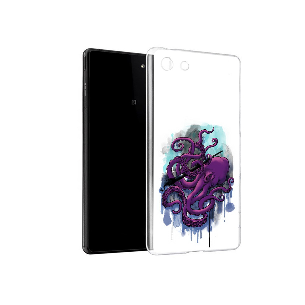 

Чехол MyPads Tocco для Sony Xperia M5 фиолетовый осьминог (PT16167.241.658), Прозрачный, Tocco
