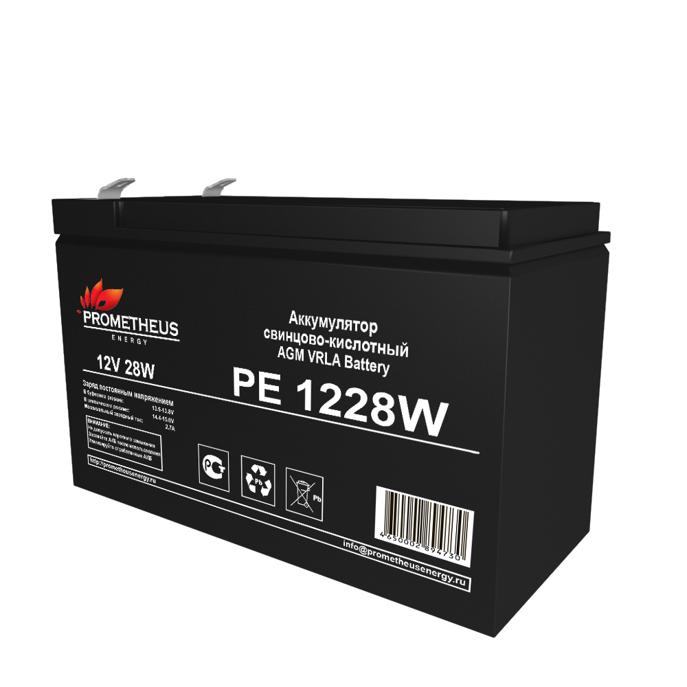 

Аккумулятор для ИБП PROMETHEUS ENERGY PE1228W 7 А/ч 12 В, PE1228W