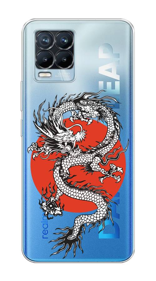 

Чехол на Oppo Realme 8/8 Pro "Восходящий дракон", Белый;черный;красный, 255450-1