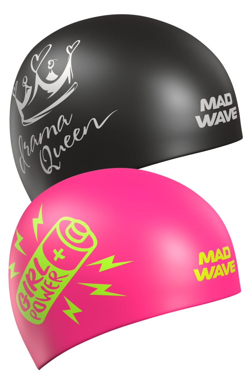 фото Шапочка для плавания mad wave drama queen reversible black