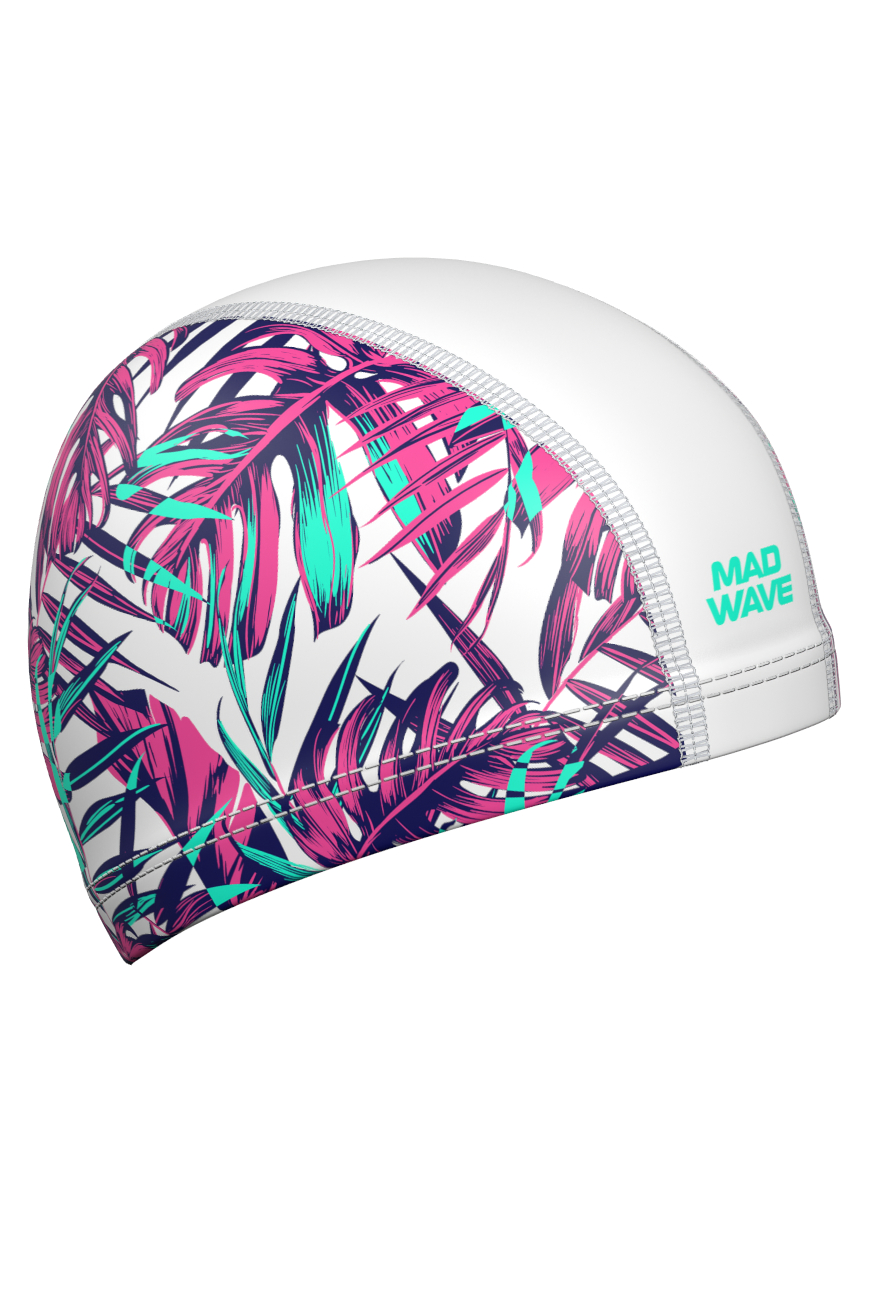 

Шапочка для плавания Mad Wave Tropical white