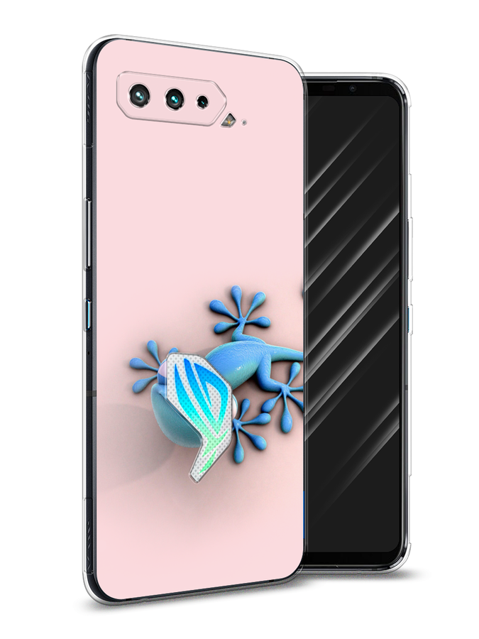 

Чехол Awog на Asus ROG Phone 5 "Голубая ящерка", Розовый;голубой;белый, 44250-2