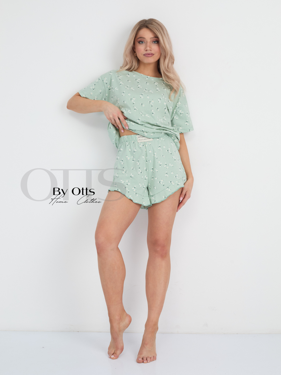 Пижама женская By Otts Home Clothes Cotton зеленая 42-44 RU