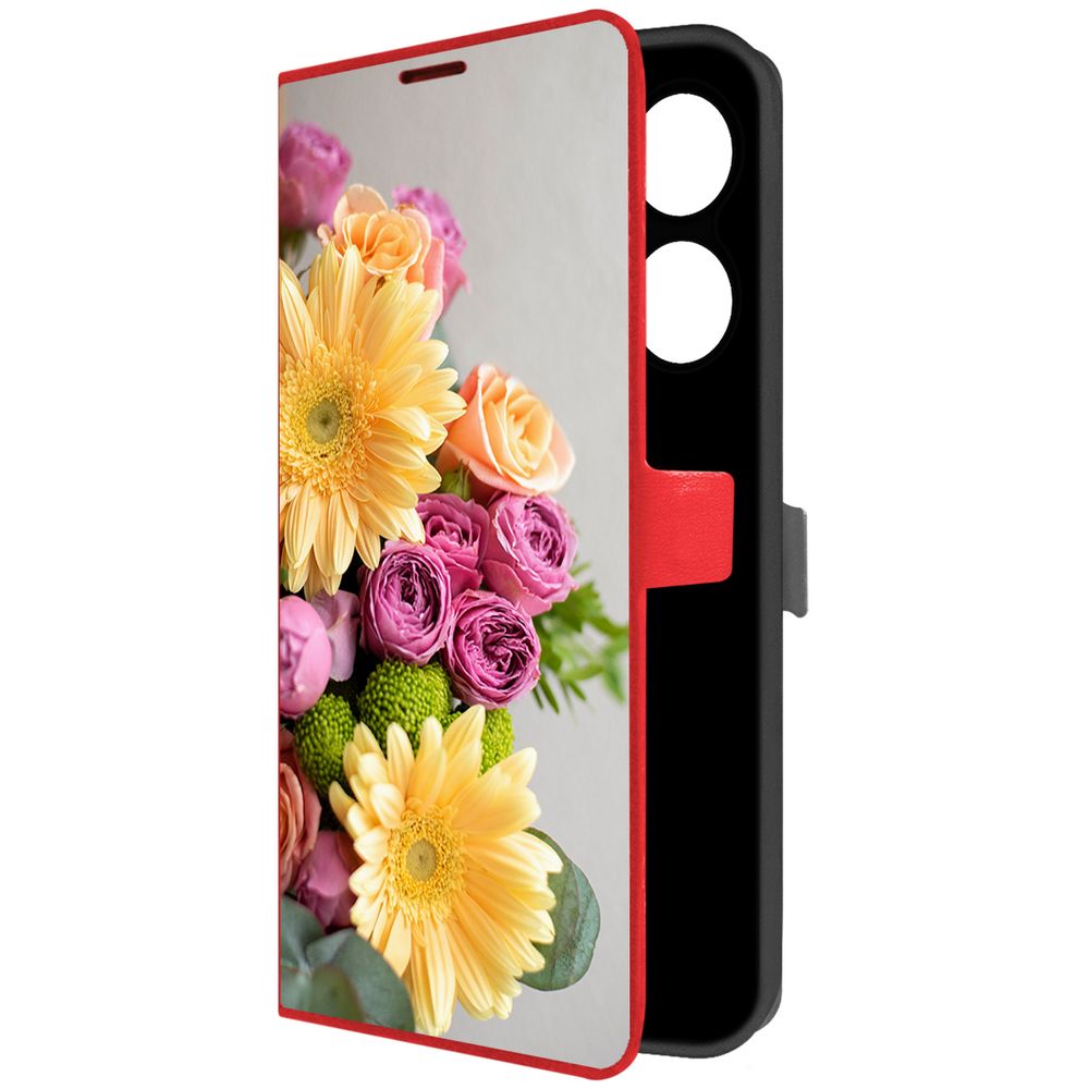 

Чехол-книжка Krutoff Eco Book для Honor X7a Plus Букет (красный)