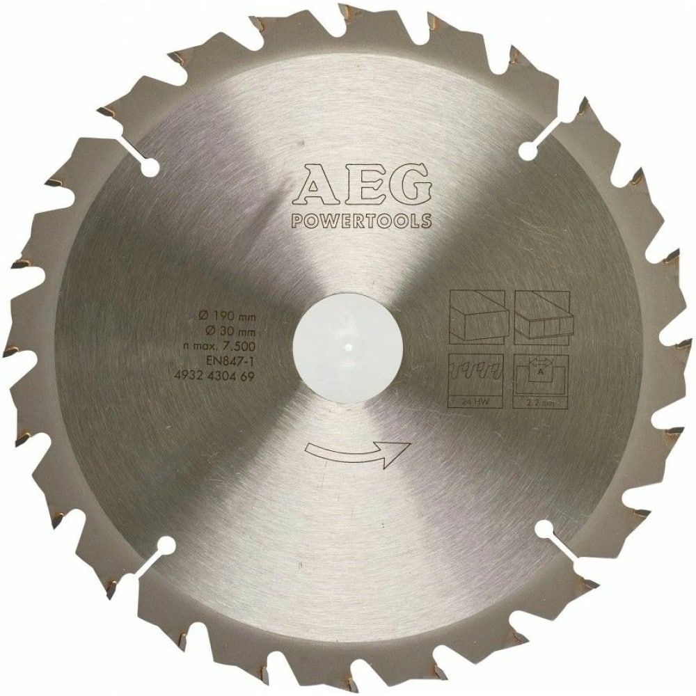 фото Aeg пильный диск c saw 190x30x24z-1pc 4932430469