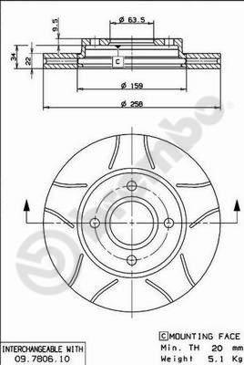 

Тормозной диск brembo 09780675