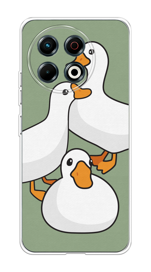 

Чехол на Tecno Spark 30 Pro "Утиное трио", Оранжевый;белый;серый, 309850-1
