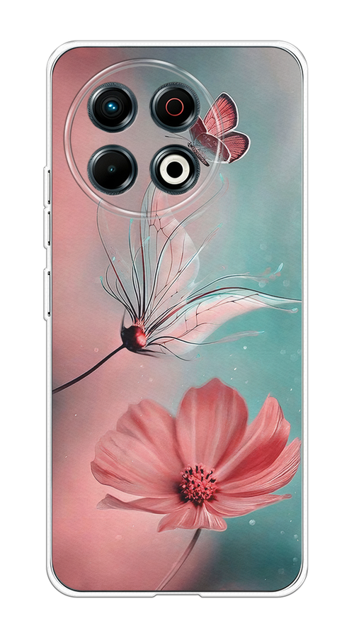 

Чехол на Tecno Spark 30 Pro "Бабочка и цветок", Голубой;розовый, 309850-1