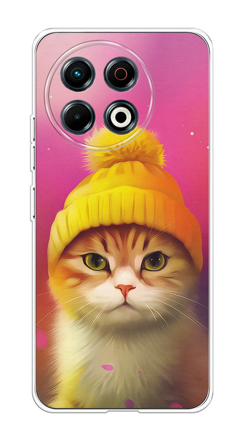 

Чехол на Tecno Spark 30 Pro "Котик в шапочке", Розовый;желтый;бежевый, 309850-1
