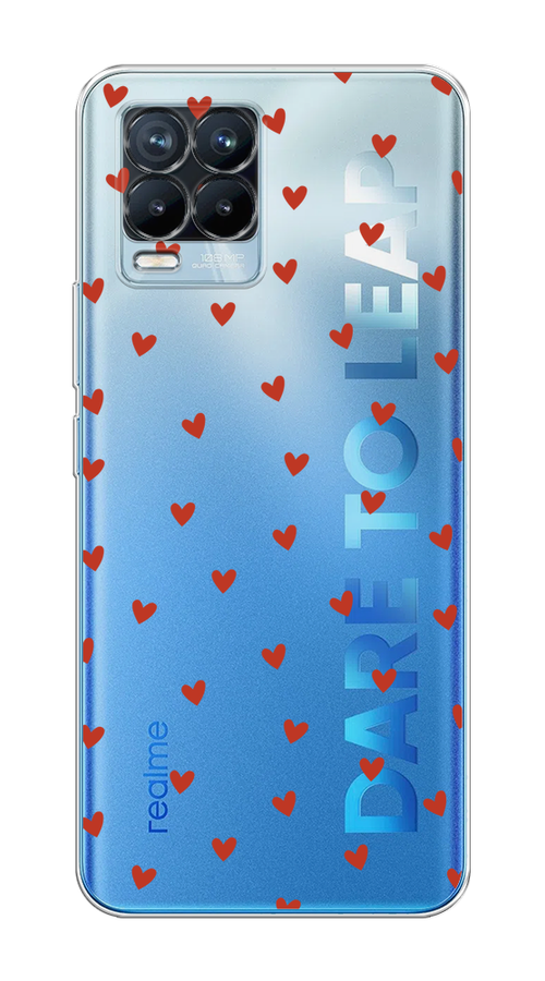 

Чехол на Oppo Realme 8/8 Pro "Red hearts", Красный;прозрачный, 255450-1